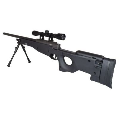 WELL SNIPER SPRING POWERED RIFLE WITH BIPOD AND 4X32 SCOPE BLACK (MB01BB-O)