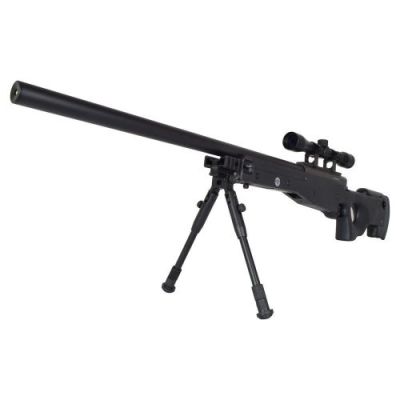 WELL SNIPER SPRING POWERED RIFLE WITH BIPOD AND 4X32 SCOPE BLACK (MB01BB-O)