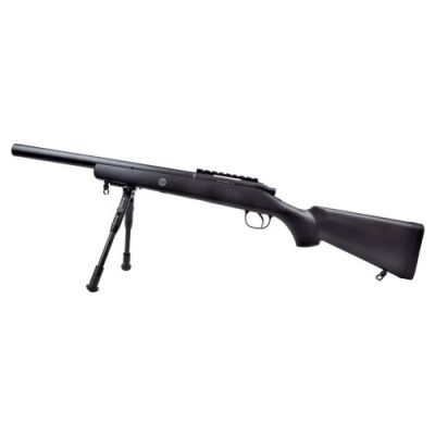 WELL SNIPER SPRING POWERED RIFLE WITH BIPOD BLACK (MB02BB)