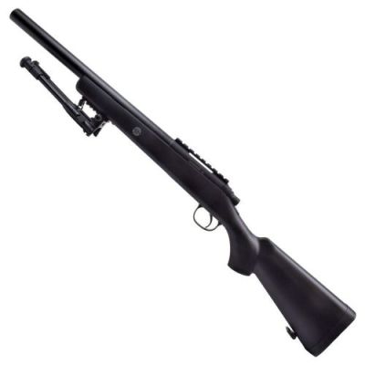 WELL SNIPER SPRING POWERED RIFLE WITH BIPOD BLACK (MB02BB)