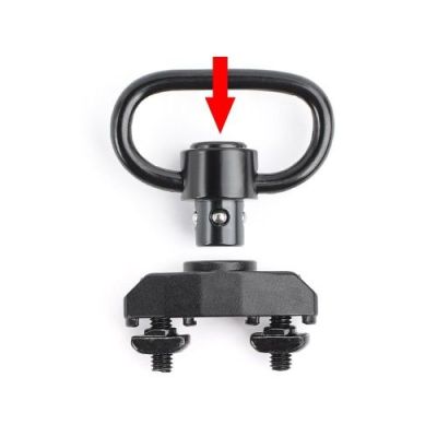 METAL QD SLING SWIVEL WITH MOUNT FOR KEYMOD/M-LOK BLACK (ME04022-B)