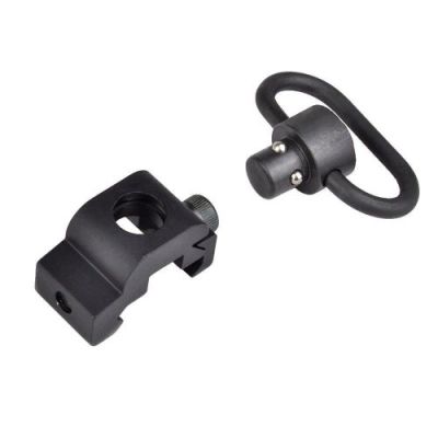 METAL QD SLING SWIVEL WITH 20MM RAILS MOUNT BLACK (ME4006-B)