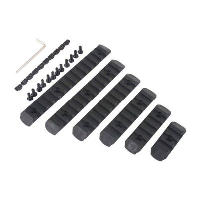 MP POLYMER 20MM RAILS FOR M-LOK AND KEYMOD 6 PIECES SET BLACK (MP2013-B)