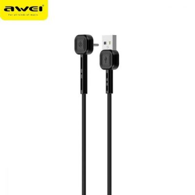 Awei 2 In 1 Fast Charg.Cable Type C Black