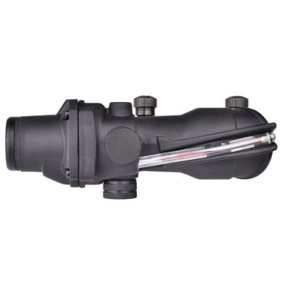 AIM-O RIFLE SCOPE ZOOM 4X LENS 32MM FIBER OPTIC BLACK (AO1002-B)