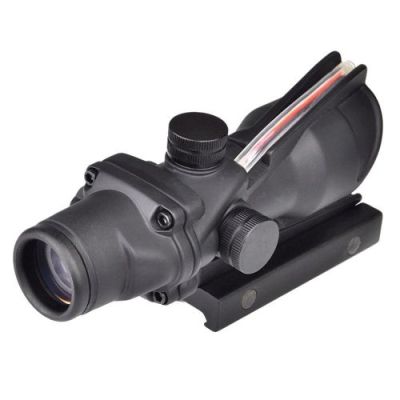 AIM-O RIFLE SCOPE ZOOM 4X LENS 32MM FIBER OPTIC BLACK (AO1002-B)