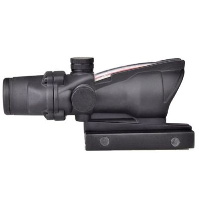 AIM-O RIFLE SCOPE ZOOM 4X LENS 32MM FIBER OPTIC BLACK (AO1002-B)