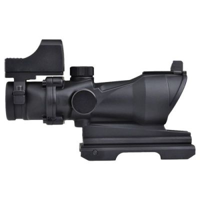 AIM-O RIFLE SCOPE ZOOM 4X LENS 32MM WITH MINI RED DOT BLACK (AO5316-B)