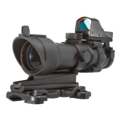 AIM-O RIFLE SCOPE ZOOM 4X LENS 32MM WITH MINI RED DOT BLACK (AO5316-B)