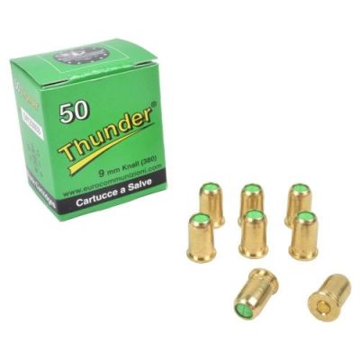 EUROCOMM THUNDER BLANK CARTRIDGES CALIBER 380 BRASS 50 PIECES (CS-GREEN5)