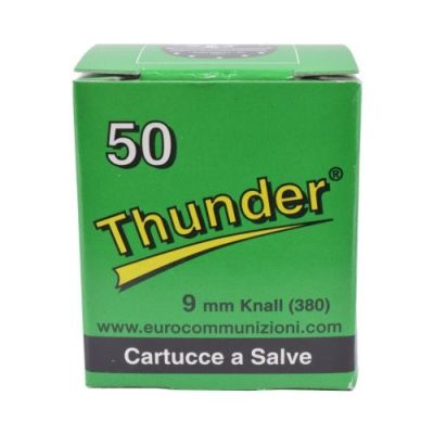 EUROCOMM THUNDER BLANK CARTRIDGES CALIBER 380 BRASS 50 PIECES (CS-GREEN5)