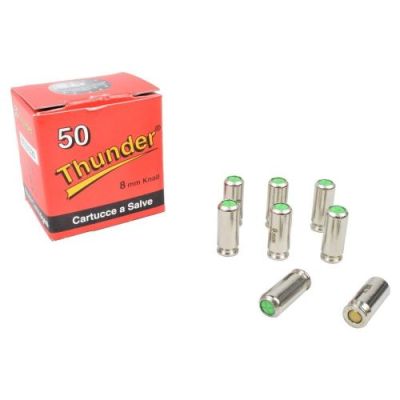 EUROCOMM THUNDER BLANK CARTRIDGES CALIBER 8mm NIKEL 50 PIECES (CS-RED)